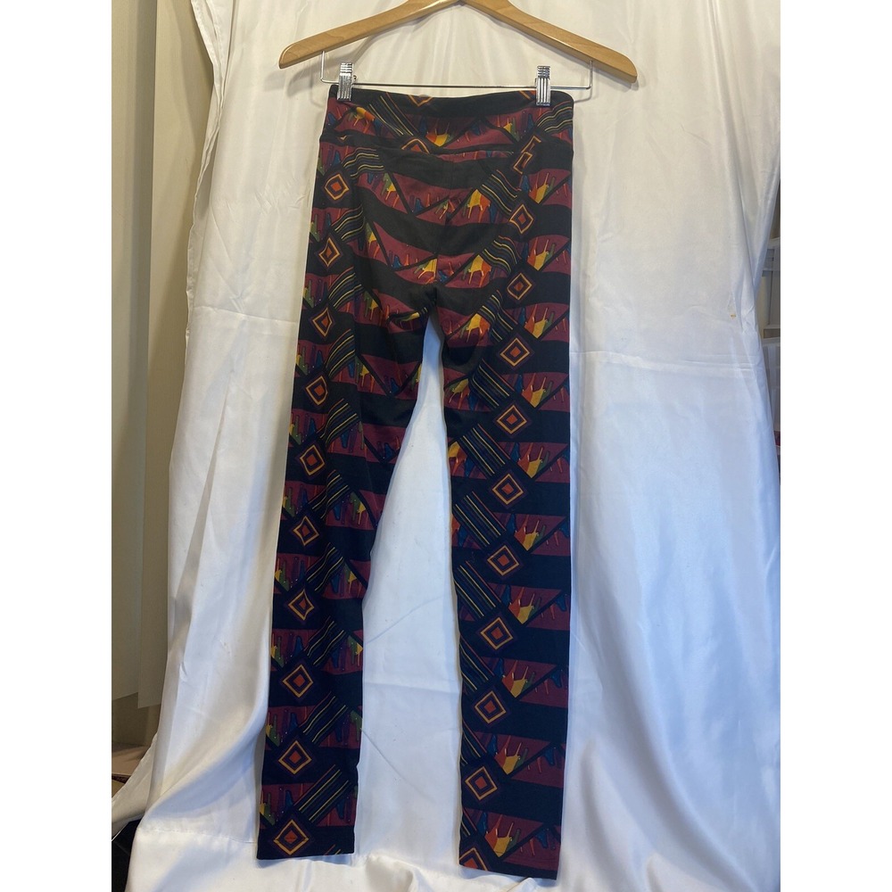 Lularoe burgandy multi colored leggings size one size